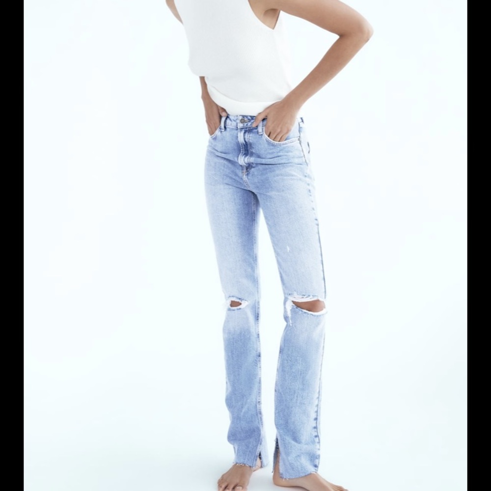 Zara flared split hem jeans